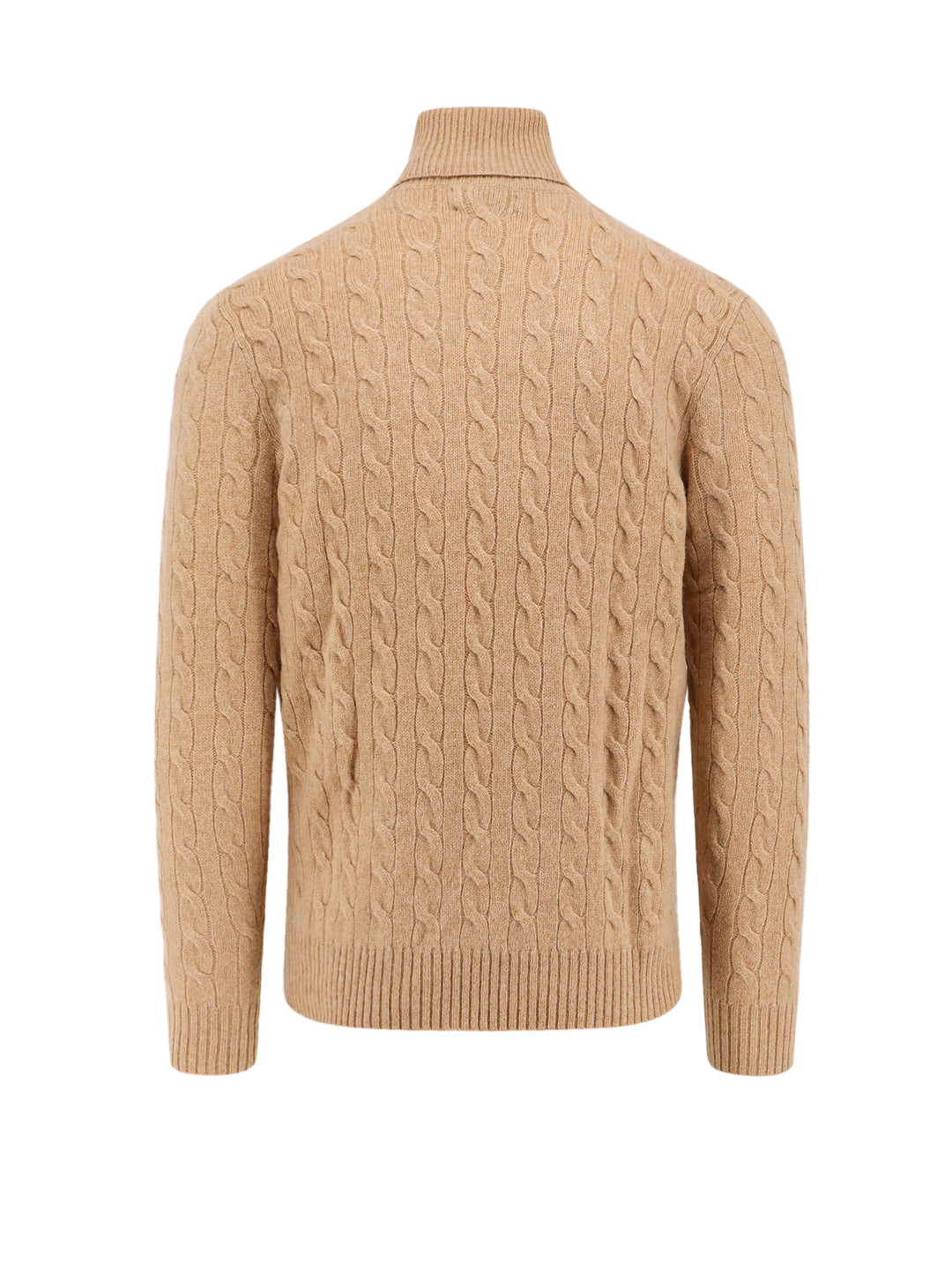 Wool and cashmere sweater with frontal logo