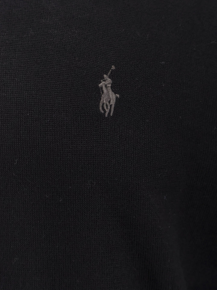 Wool sweater with iconic embroidered logo