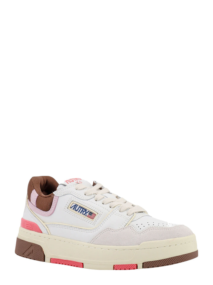 Leather sneakers with suede insert