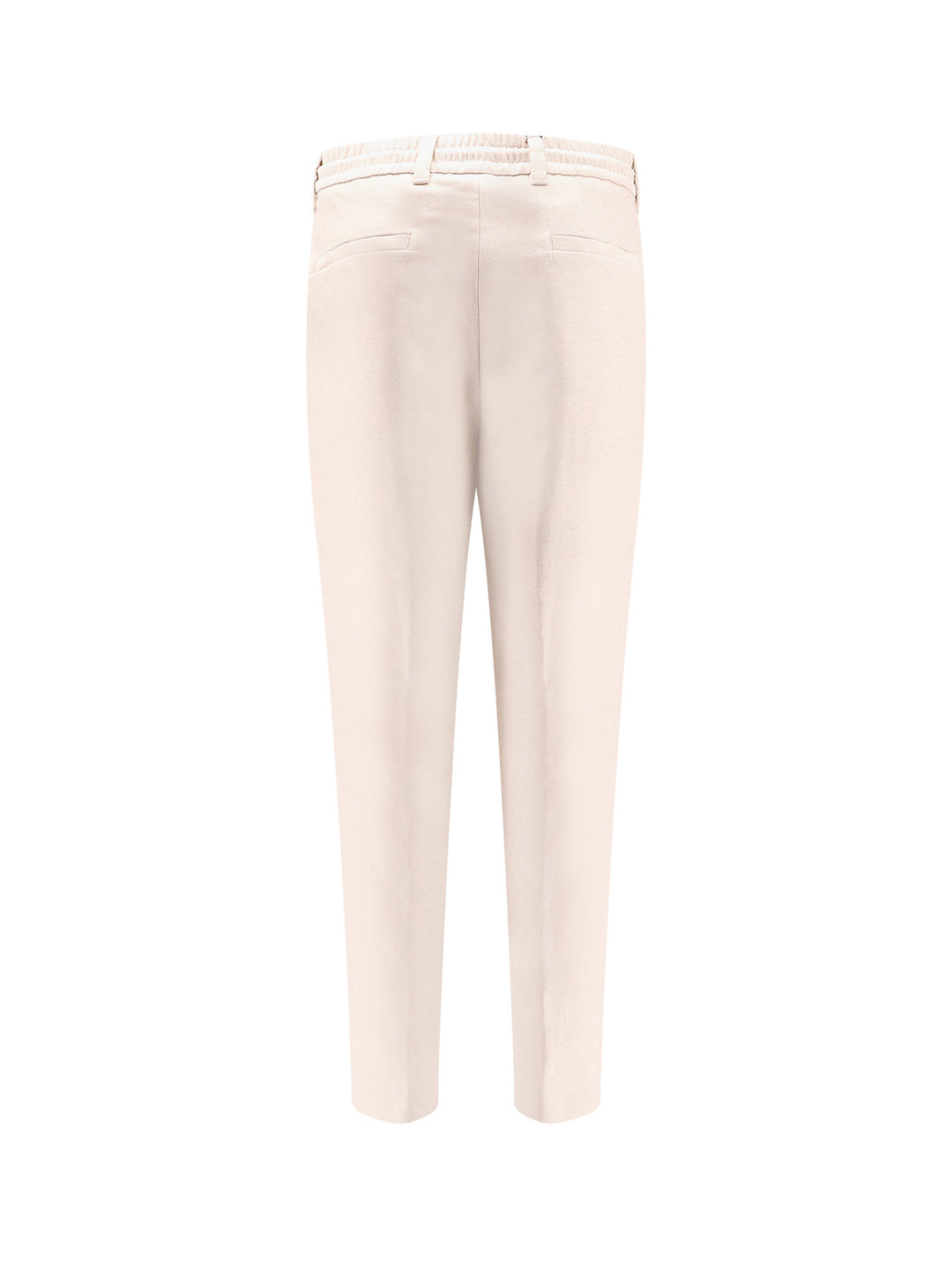 Cotton and cashmere trouser with strech band and drawstring at waist