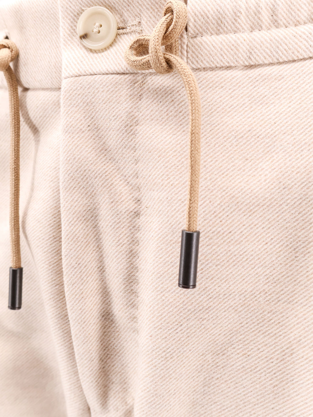 Cotton and cashmere trouser with strech band and drawstring at waist