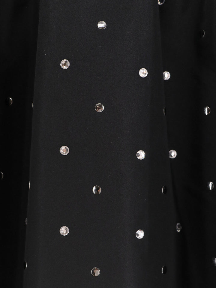 Taffetà dress with studs and rhinestones