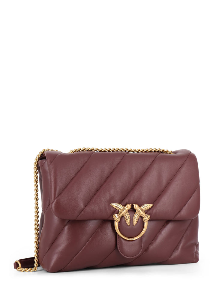 Matelassé leather shoulder bag with iconic Love Birds buckle