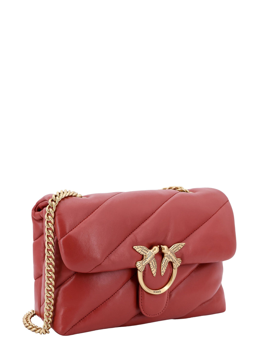 Matelassé leather shoulder bag with iconic Love Birds buckle