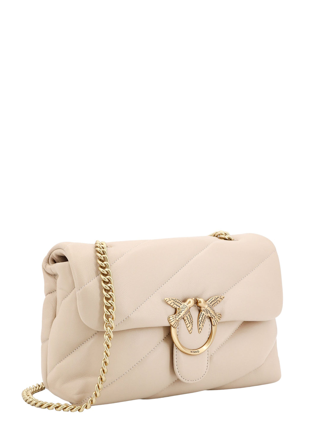 Matelassé leather shoulder bag with iconic Love Birds buckle