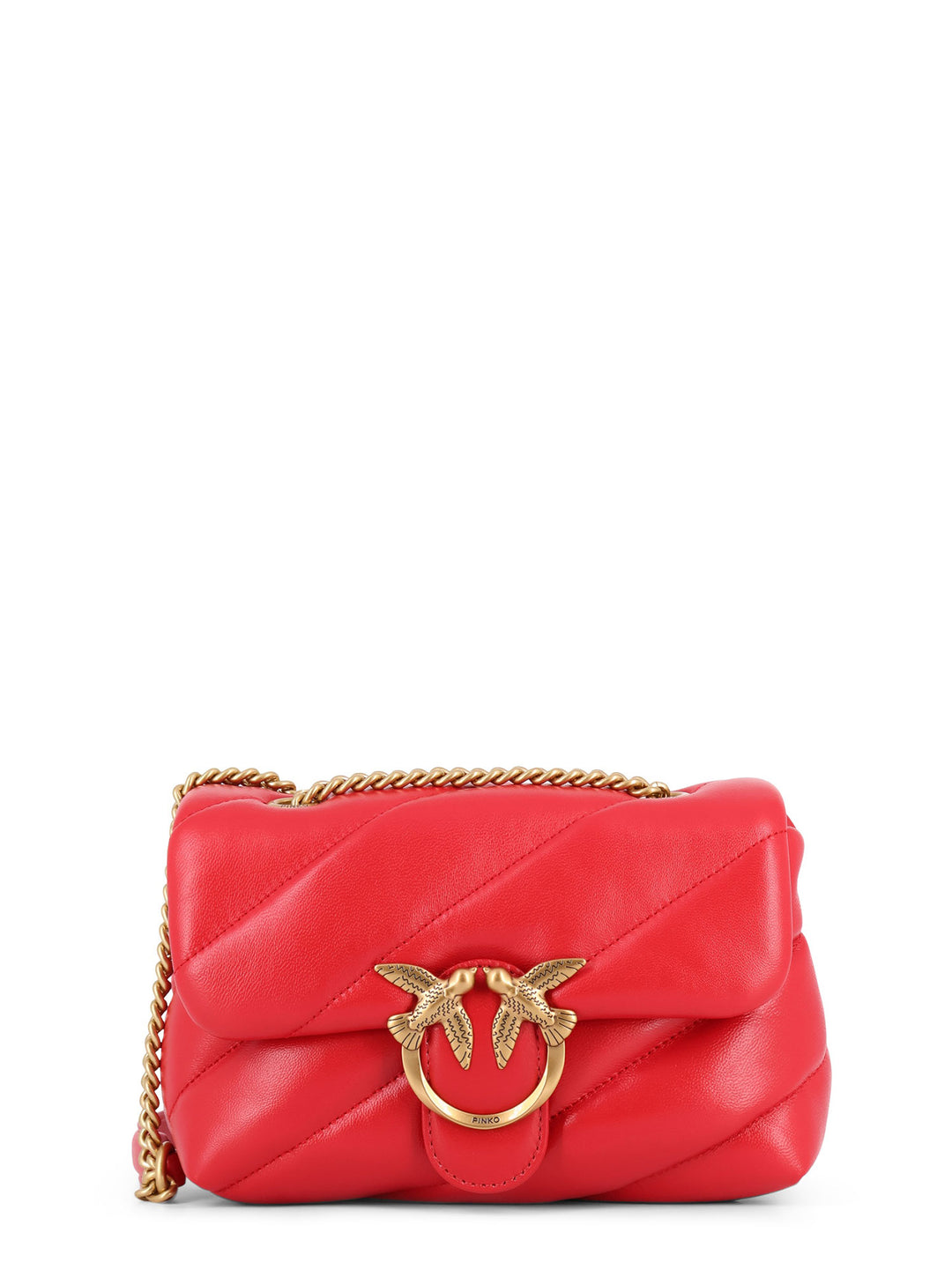 Matelassé leather shoulder bag with iconic Love Birds buckle