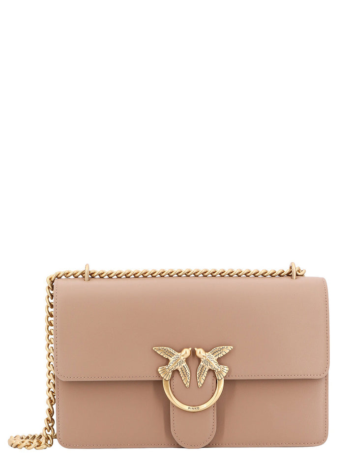 Leather shoulder bag with Love Birds Diamond Cut buckle