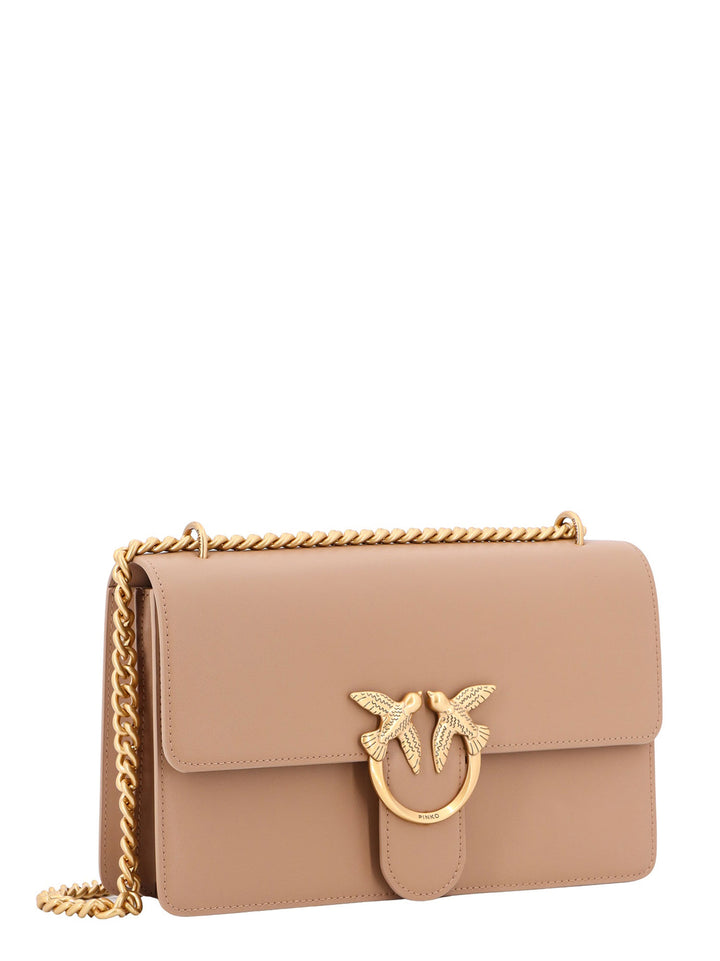 Leather shoulder bag with Love Birds Diamond Cut buckle