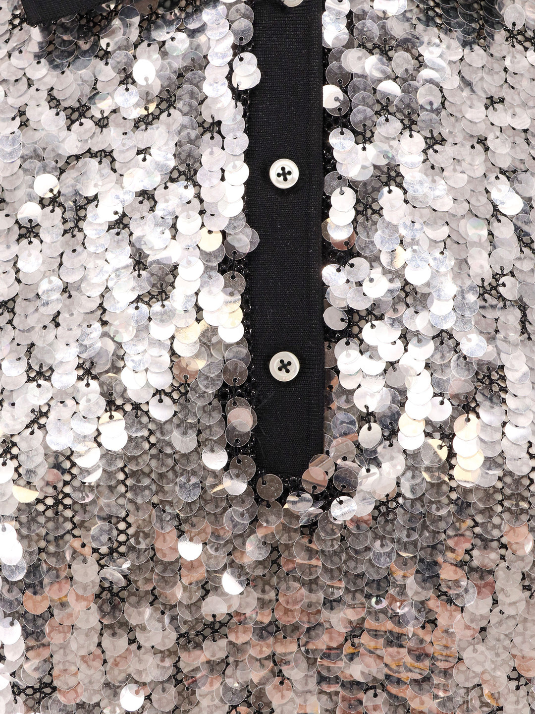 Polo shirt with all-over sequins