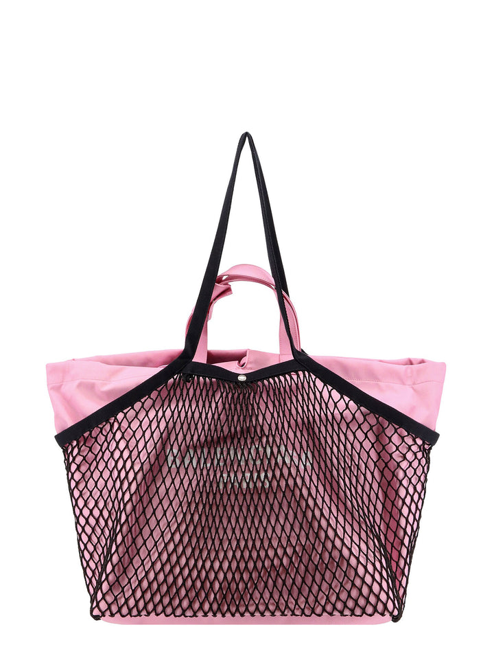 Recycled nylon shoulder bag with removable mesh insert