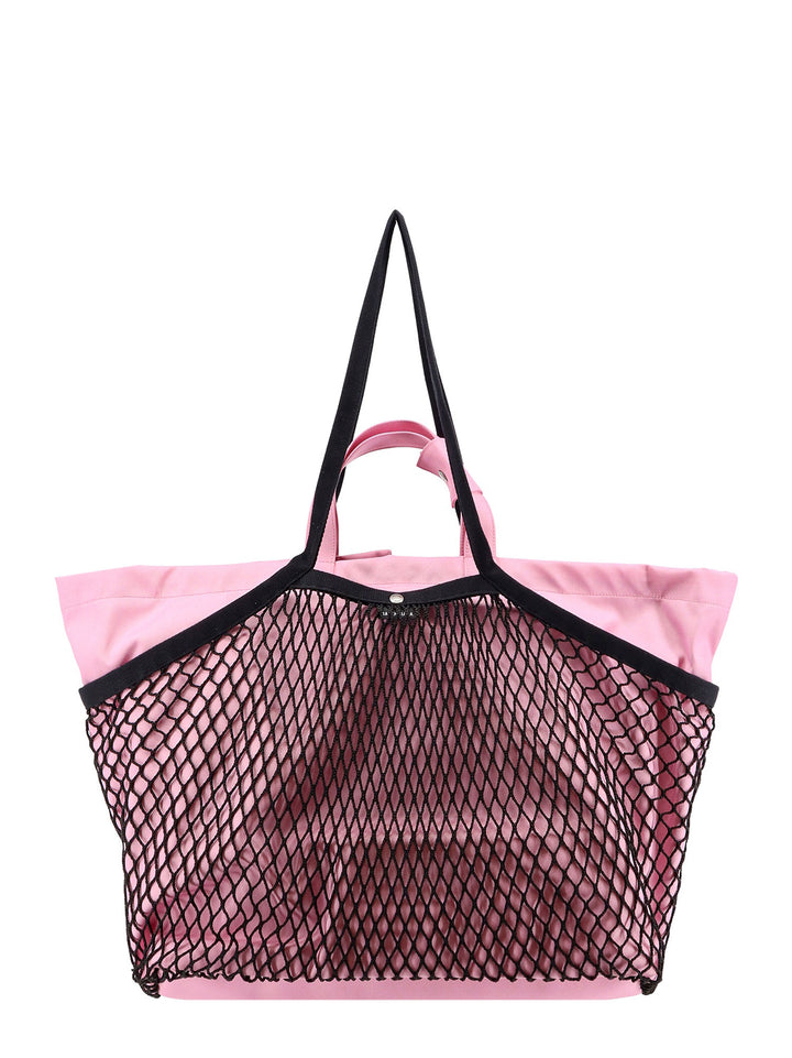 Recycled nylon shoulder bag with removable mesh insert