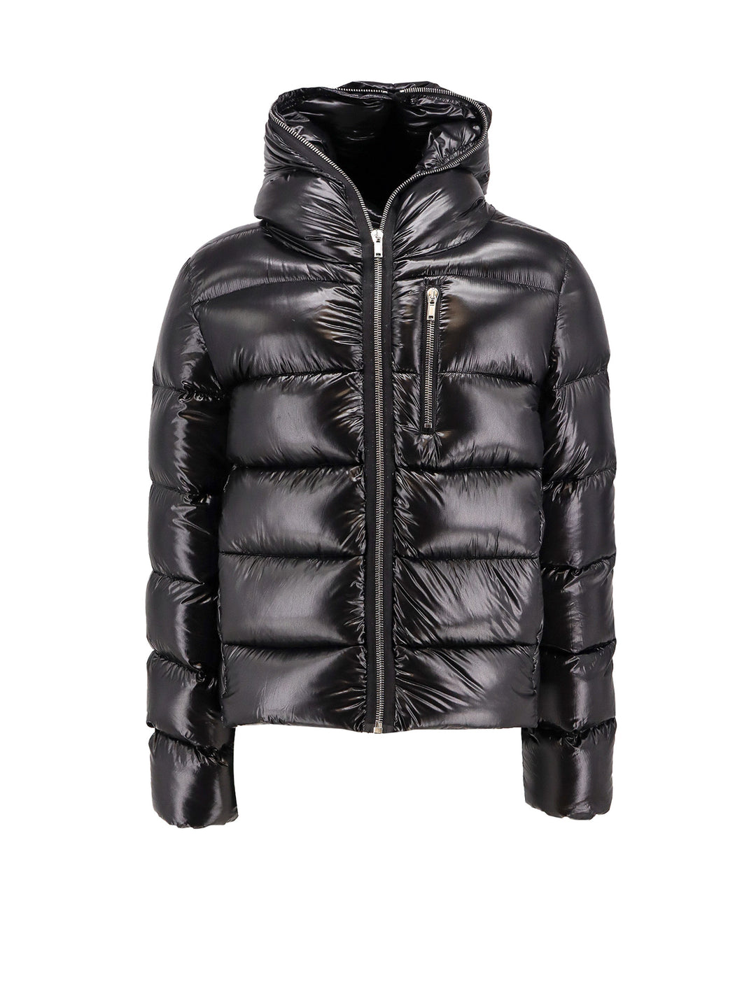 Padded and quilted nylon jacket