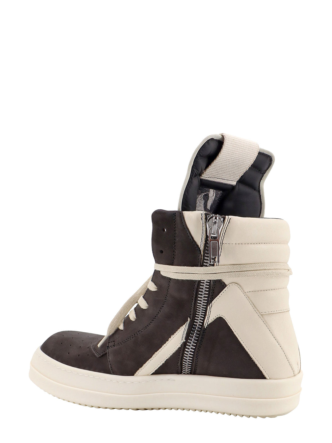 Bicolor suede and leather sneakers