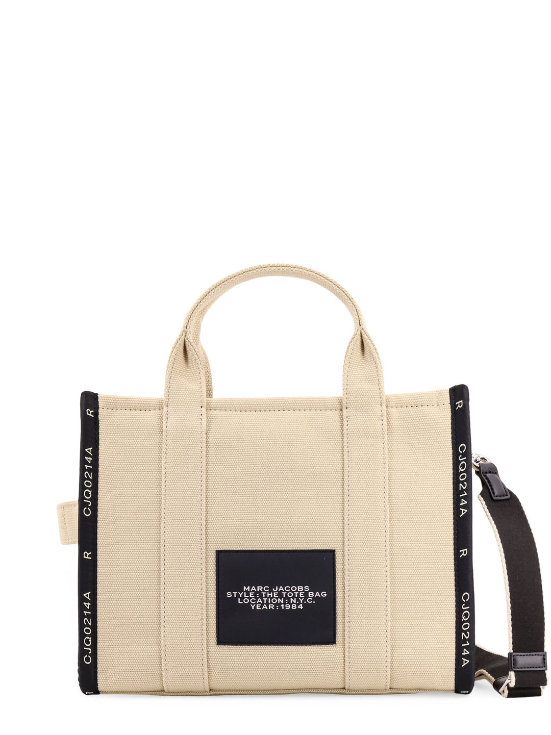 Canvas handbag with embroidered logo