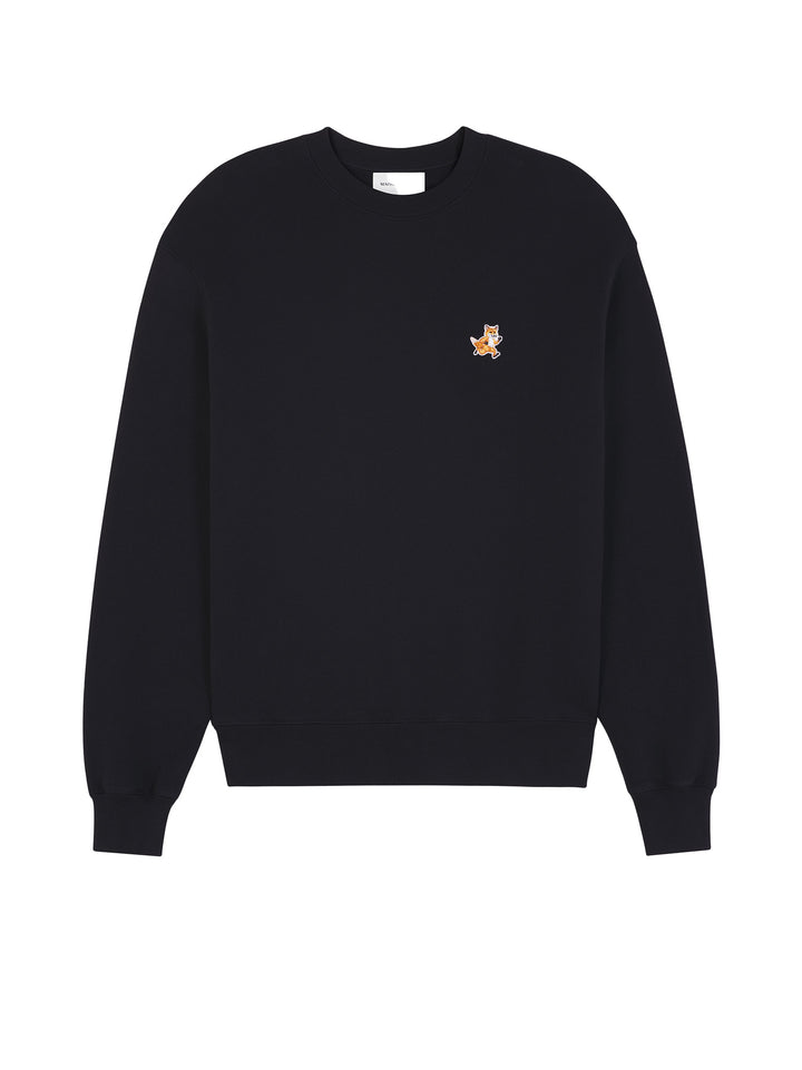 Cotton sweatshirt with iconic embroidered logo on the front