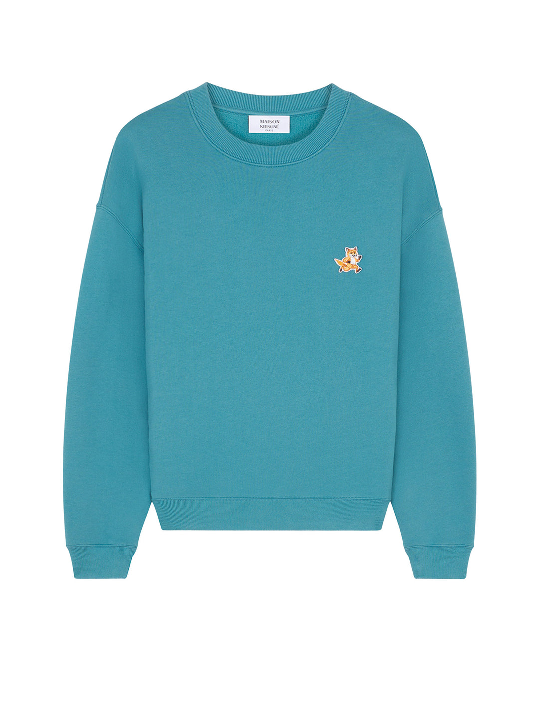 Cotton sweatshirt with iconic embroidered logo on the front