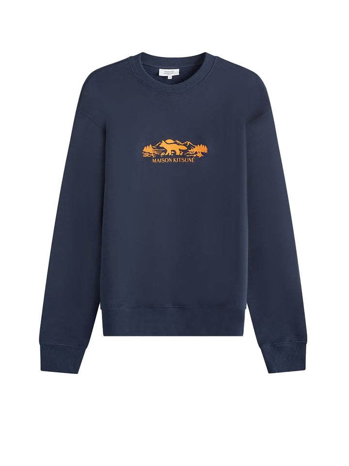 Cotton sweatshirt with embroidered logo on the front