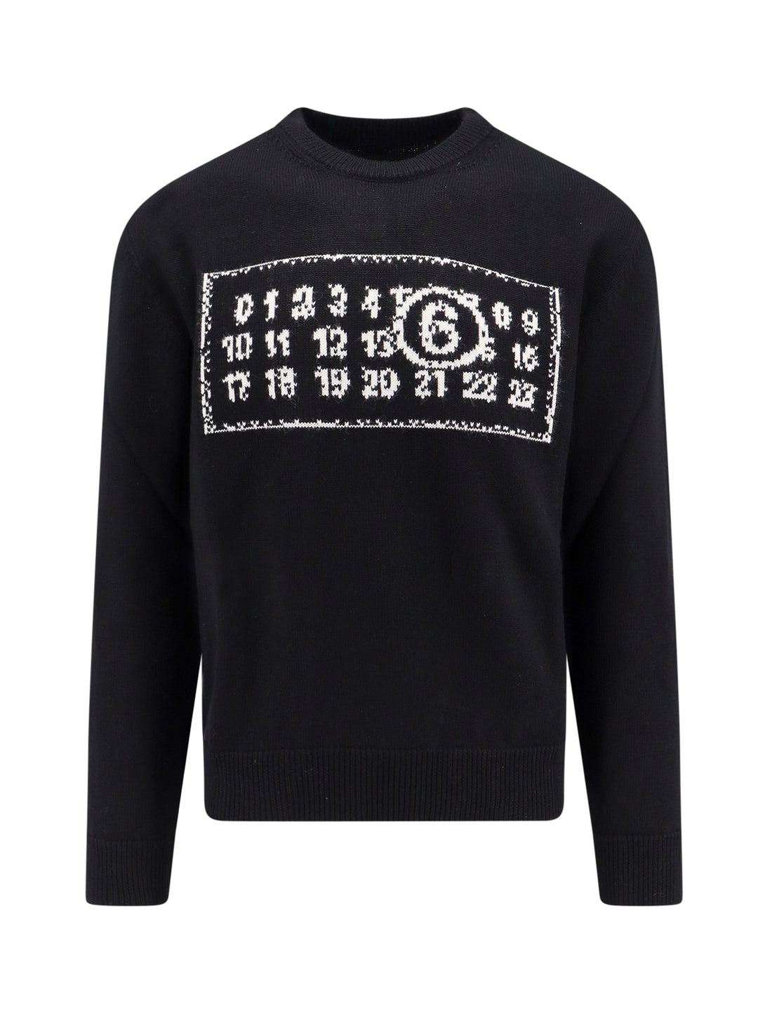 Wool blend sweater with iconic embroidery