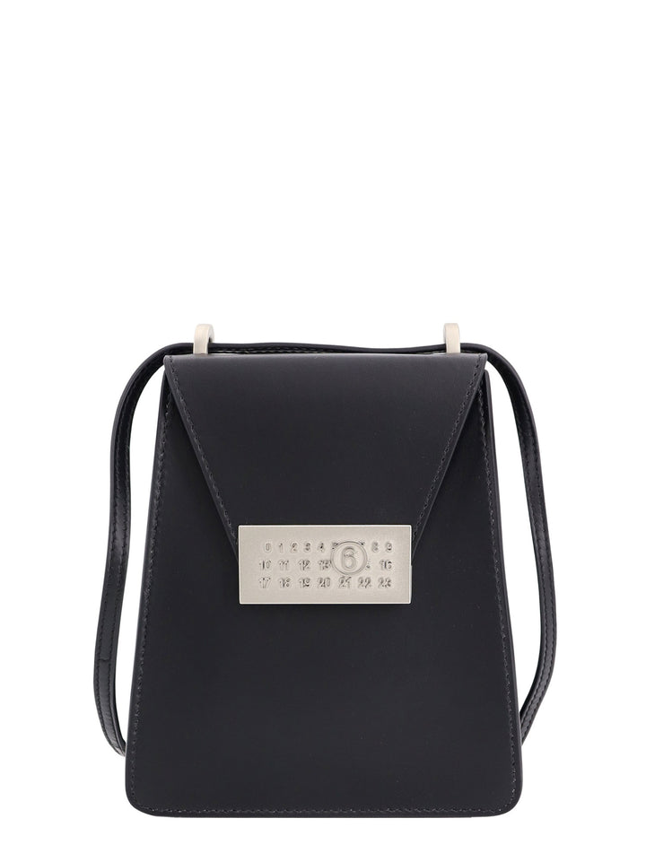 Leather shoulder bag with Numeric Signature MM6 buckle