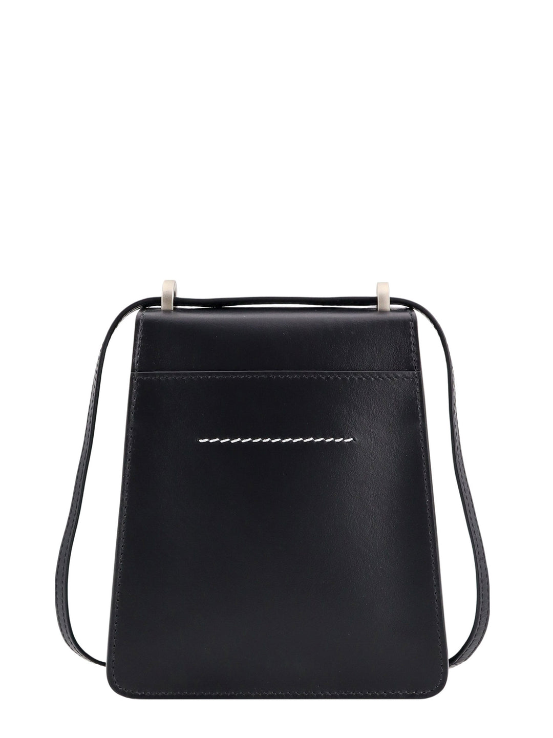 Leather shoulder bag with Numeric Signature MM6 buckle