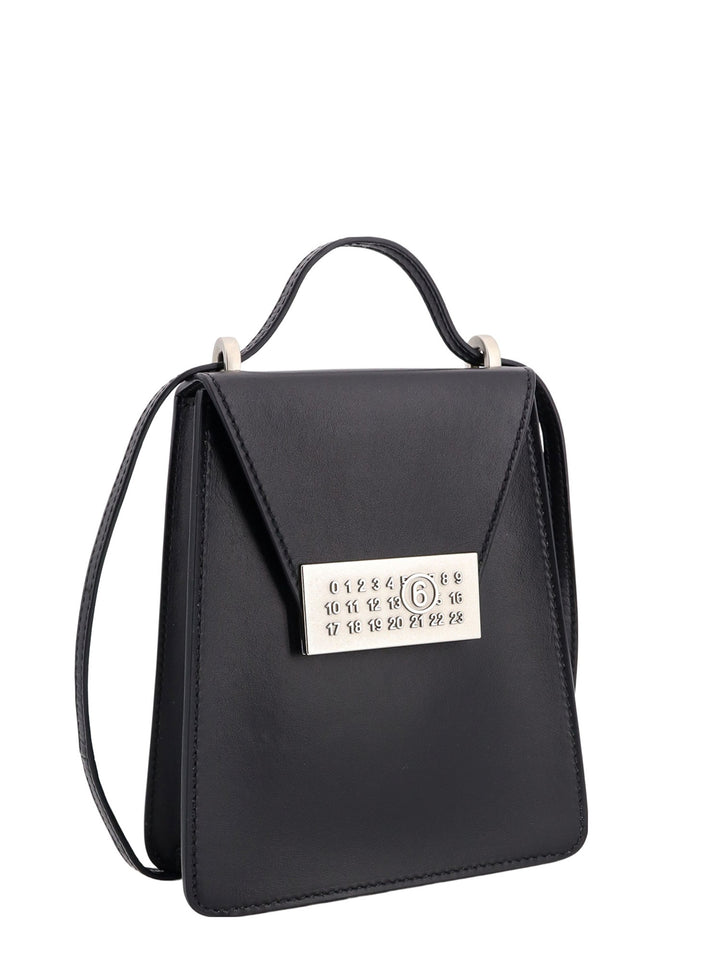 Leather shoulder bag with Numeric Signature MM6 buckle