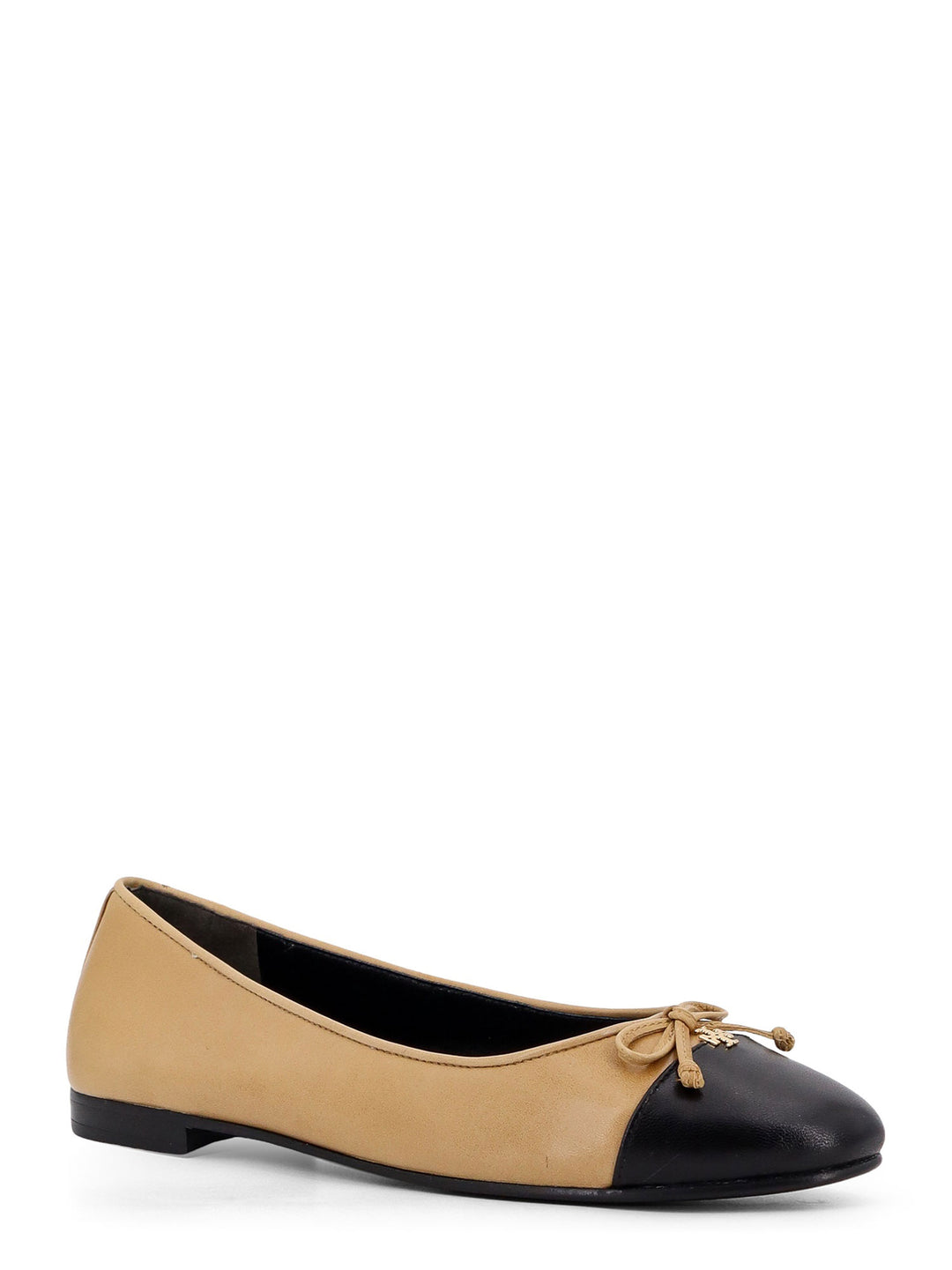 Leather ballerinas with contrasting toe