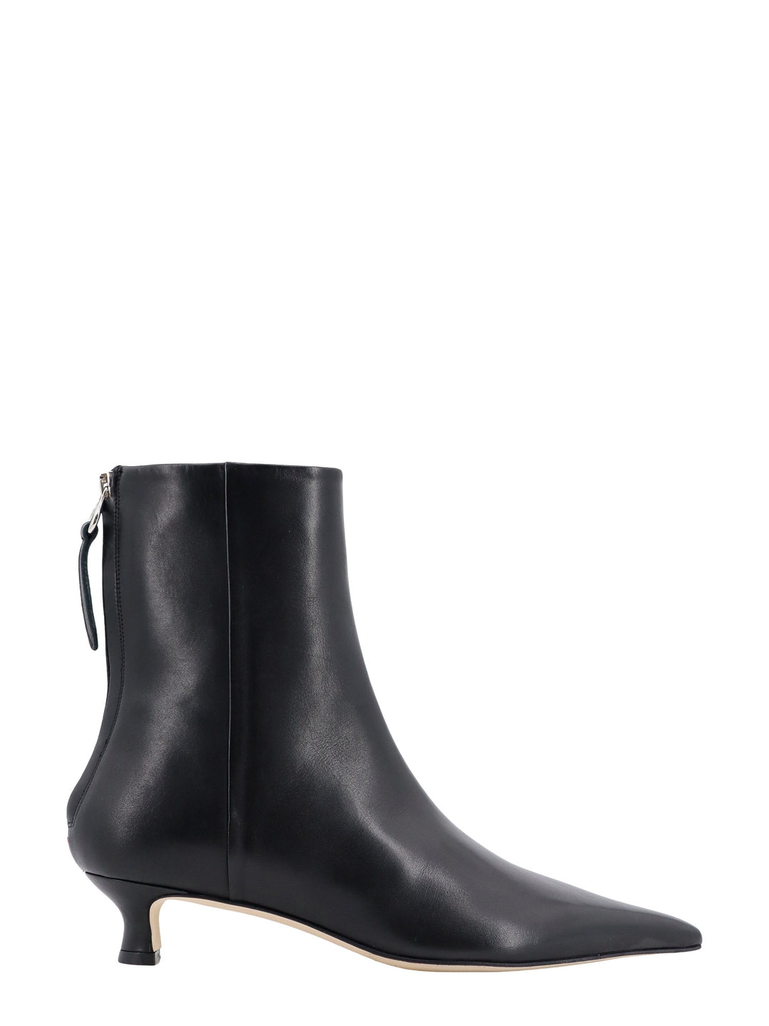 Leather ankle boots with heel