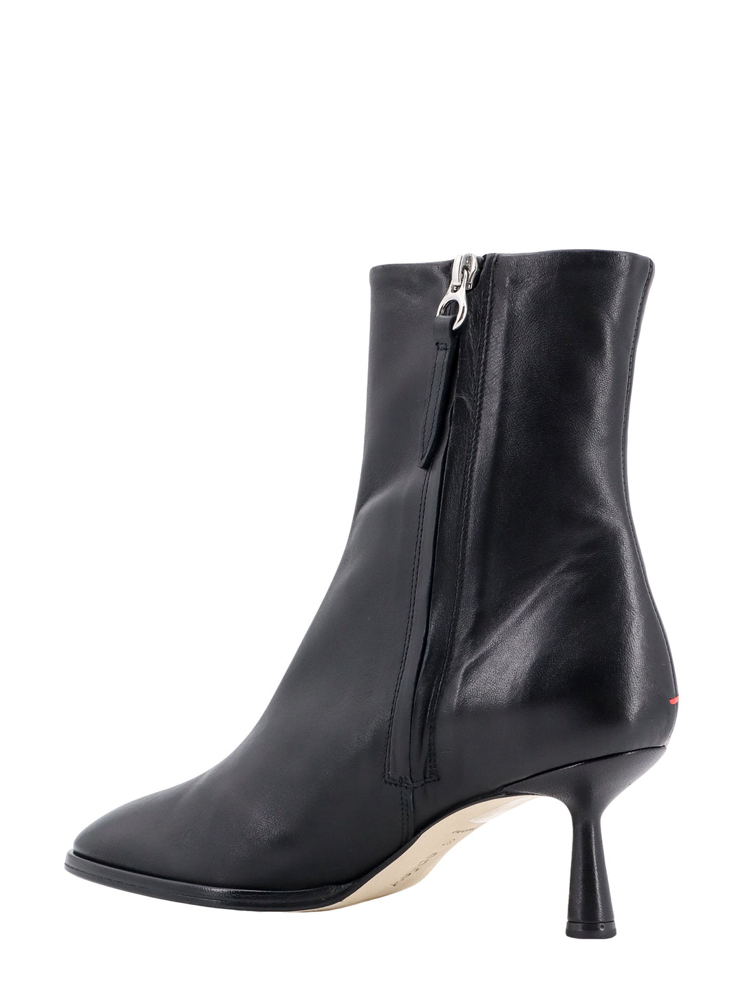 Leather ankle boots with sculpted heel