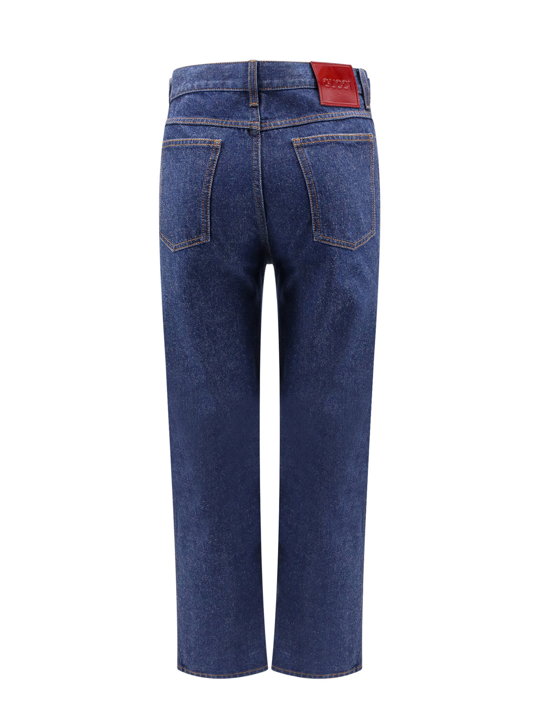 Cotton jeans with back logo patch