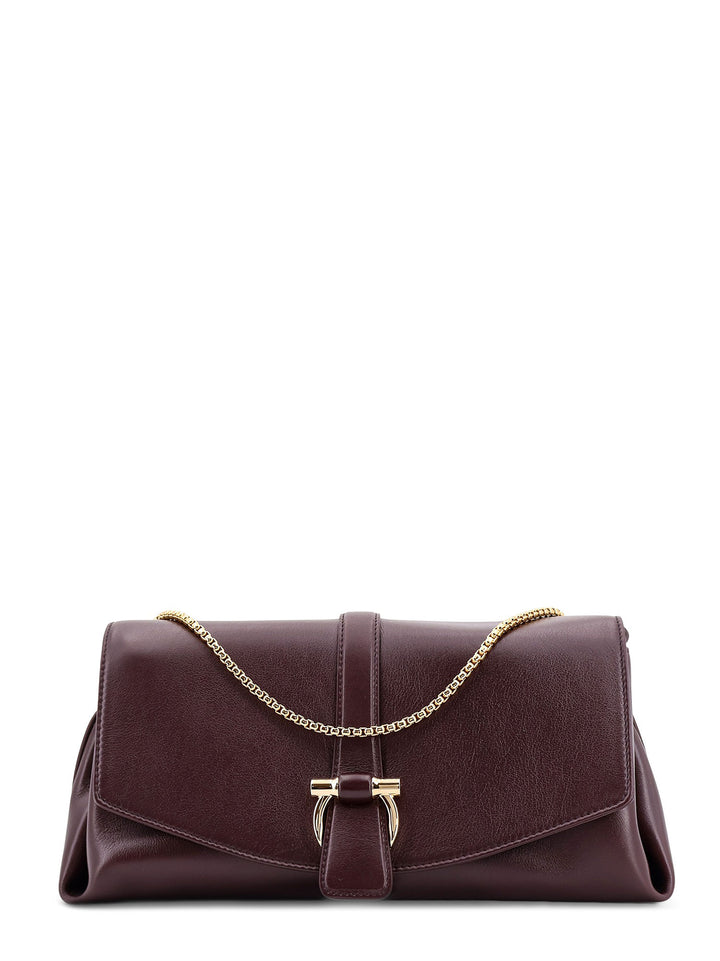 Leather shoulder bag with iconic Gancini detail