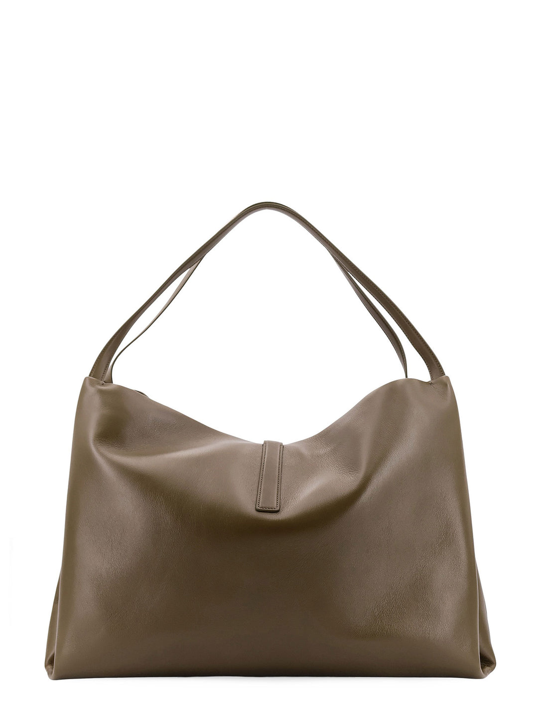 Leather shoulder bag with iconic Gancini detail