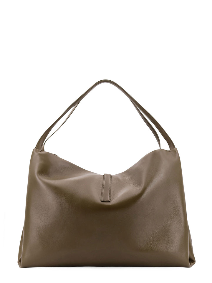 Leather shoulder bag with iconic Gancini detail