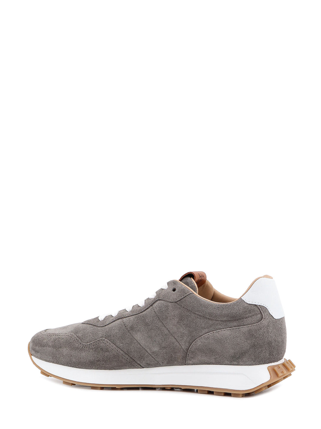 Suede sneakers with iconic logo patch