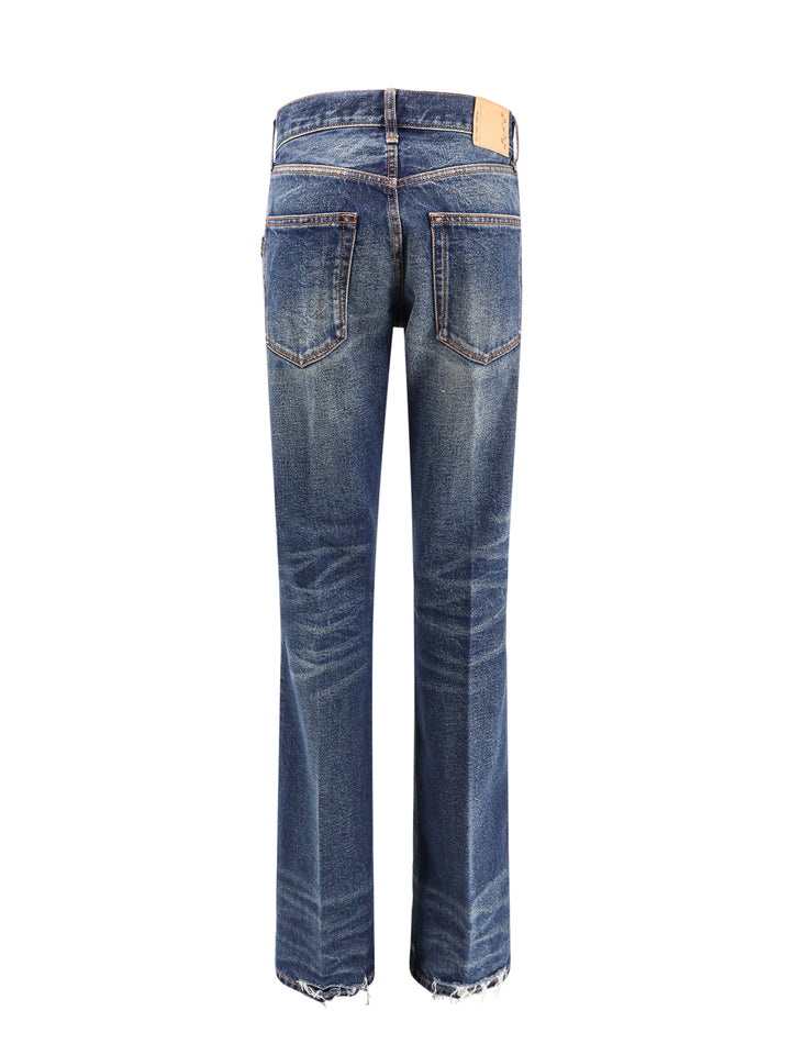 Cotton jeans with used effect