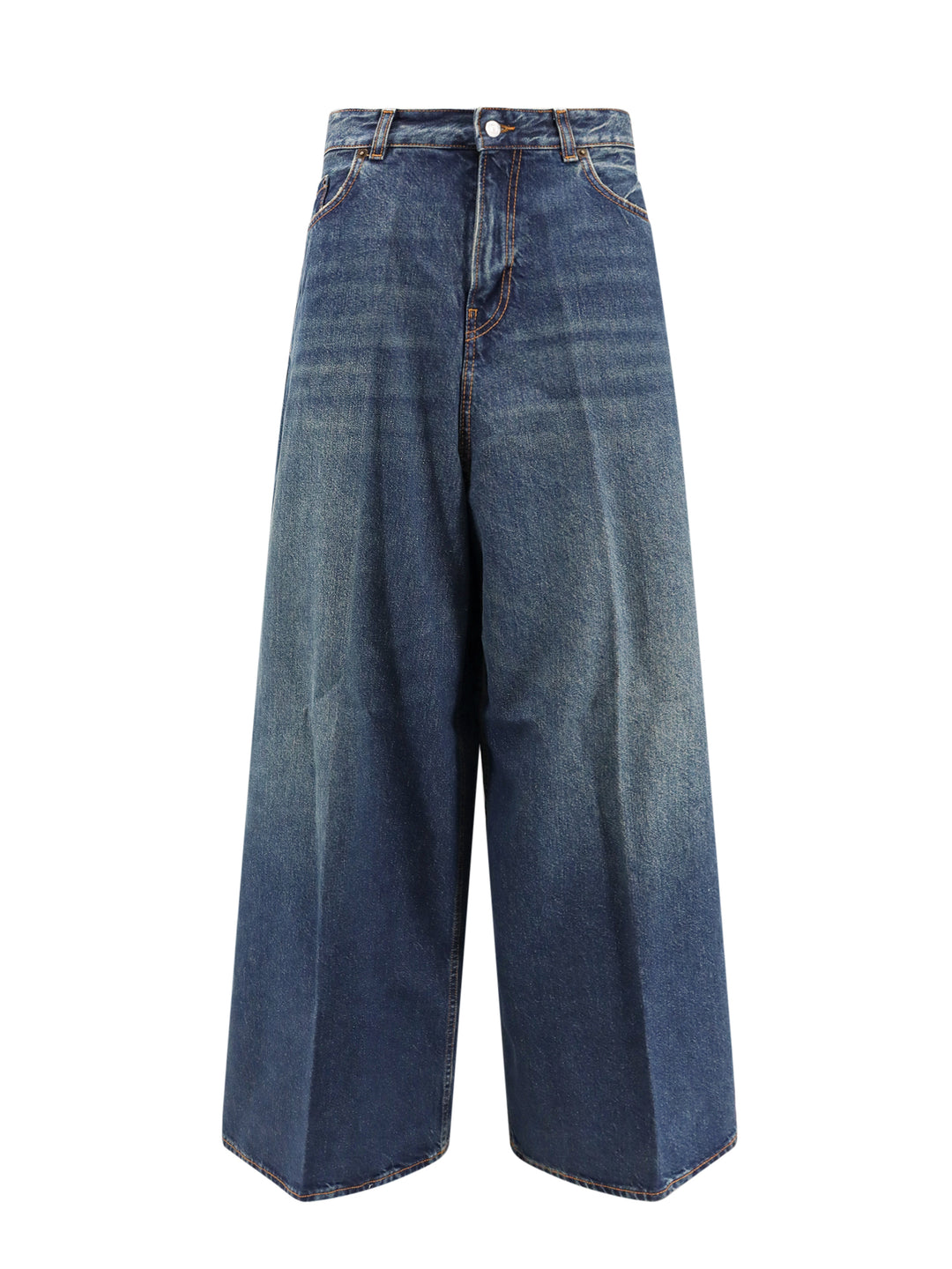 Cotton jeans with wide leg