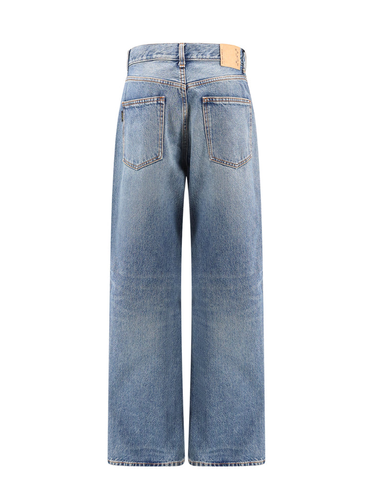 Cotton jeans with flared bottom leg