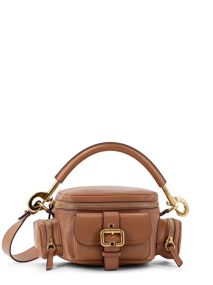 Small Double Carry leather bag with multipocket detail