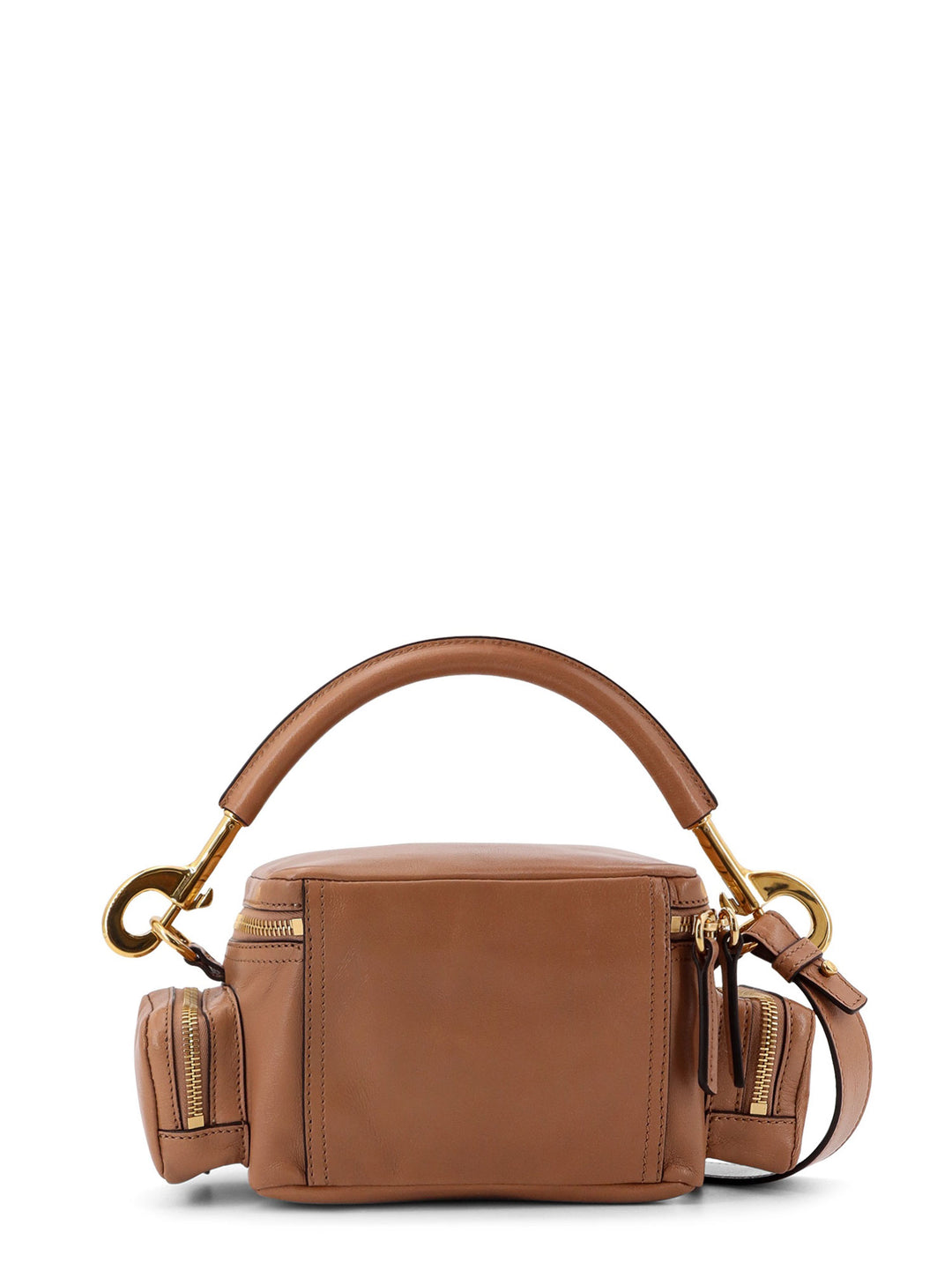 Small Double Carry leather bag with multipocket detail