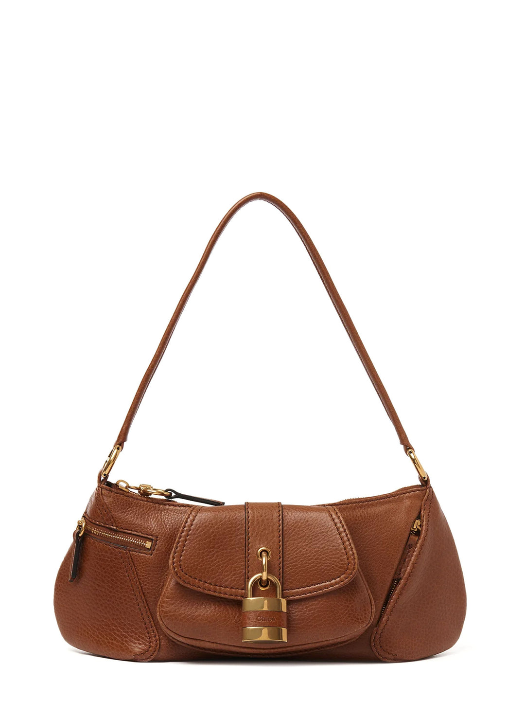 Leather shoulder bag with Paddington Lock Detail