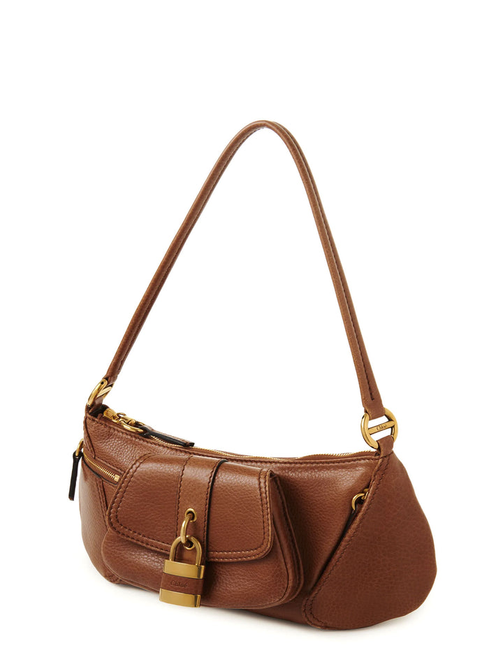 Leather shoulder bag with Paddington Lock Detail