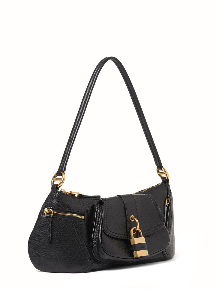 Leather shoulder bag with Paddington Lock Detail