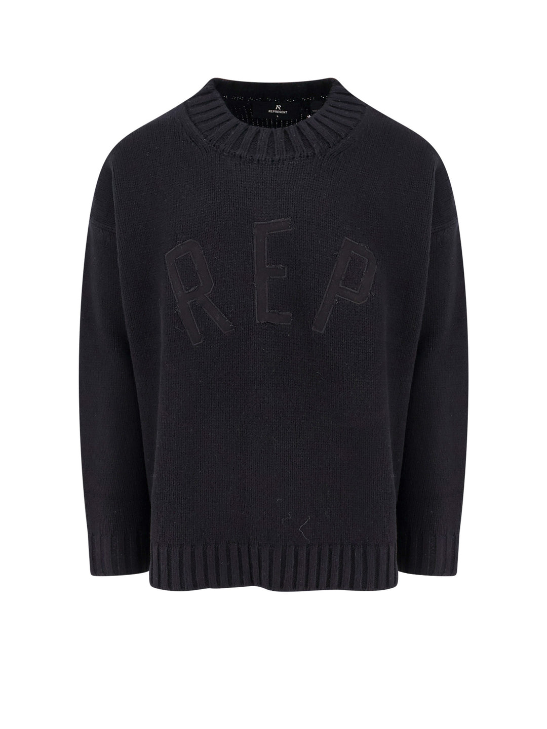 Wool blend sweater with frontal REP logo