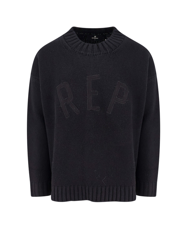 Wool blend sweater with frontal REP logo