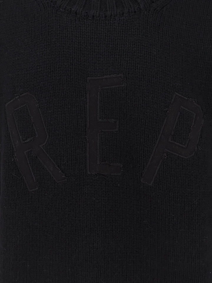 Wool blend sweater with frontal REP logo