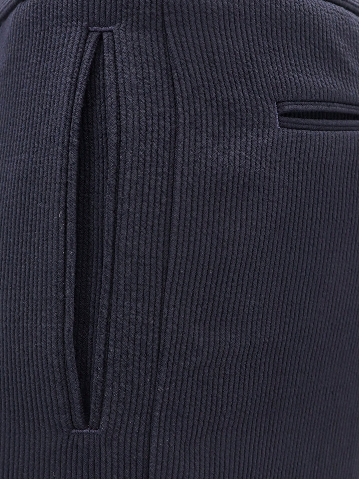 Virgin wool and viscose ribbed trouser