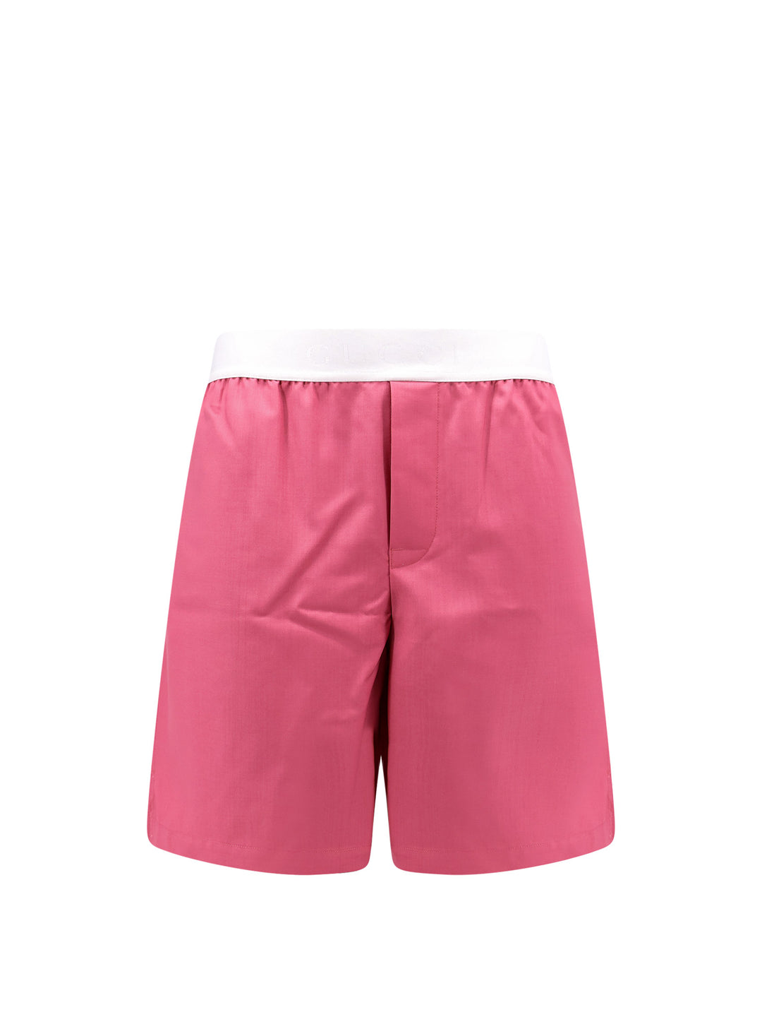 Wool shorts with frontal logo