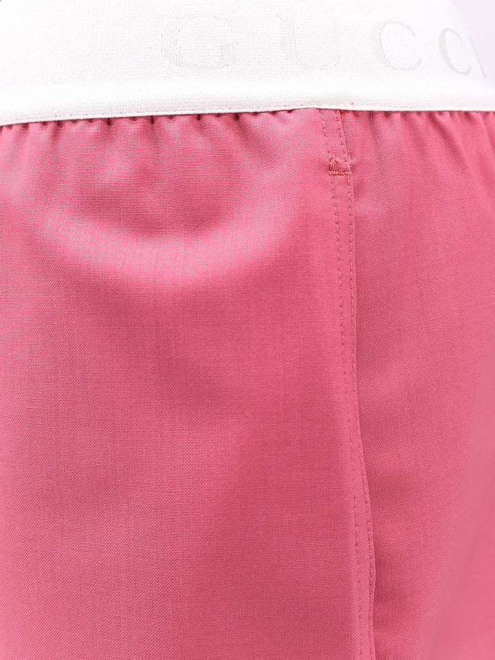 Wool shorts with frontal logo