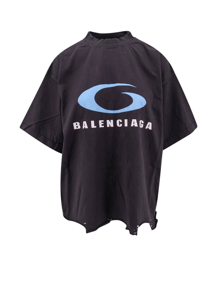 Oversize cotton T-shirt with logo on the front