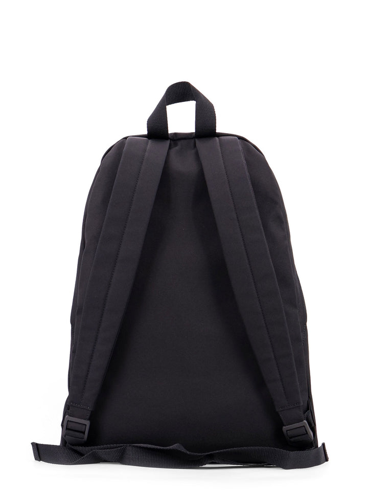 Used effect nylon backpack with printed logo on the front