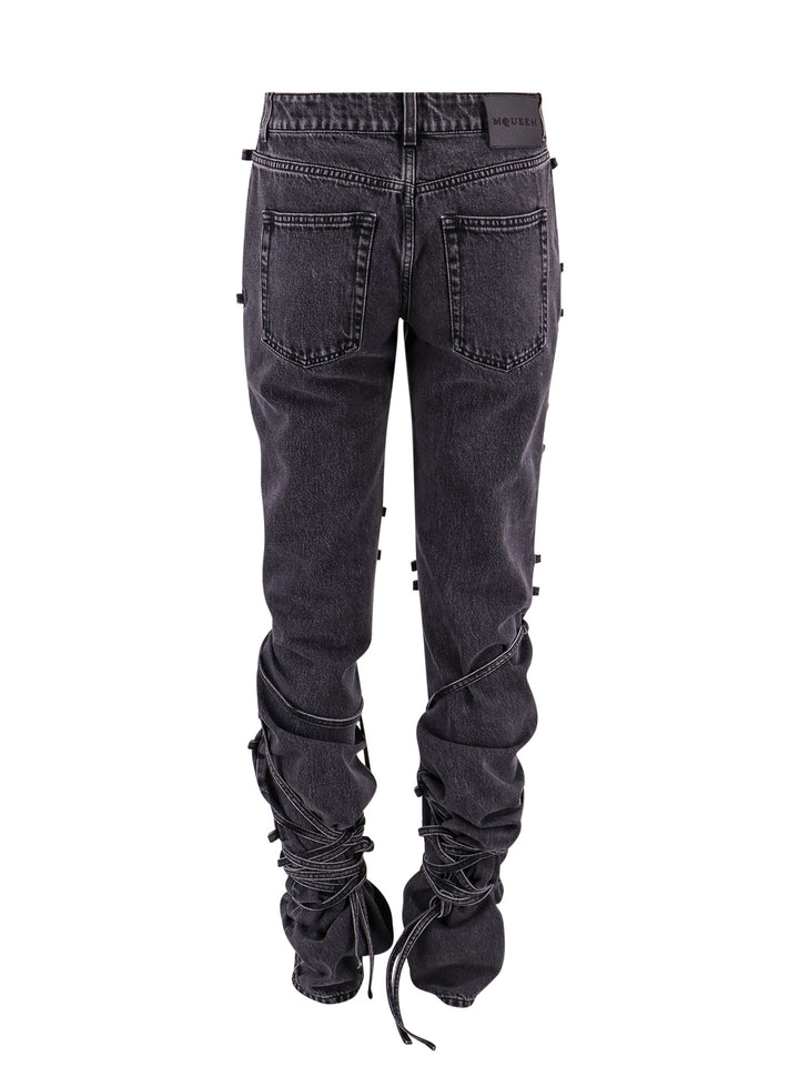 Black denim trouser with knot details